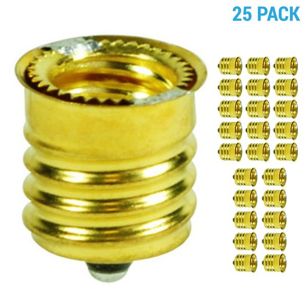 (25 Pack) Intermediate Base E17 to Candelabra Base E12 Socket Reducer Adapter
