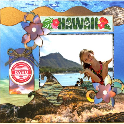 Reminisce Hawaii Scrapbook Collection Kit Paper Crafts, Multi Color Palette, 12x12 inches