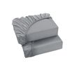 Ev Dekor King Size Fitted Sheet Soft 100% Microfiber 40cm extra deep fitted bed sheets - bedsheets bottom sheet Dark Silver - Grey (152 x 200) Cm