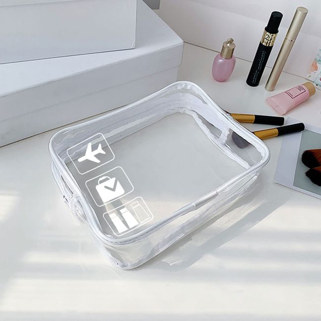 Clear PVC Toiletry Bag Quart Size Bag Travel Makeup Cosmetic Bag