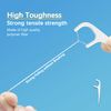 Flossers for Adults- Tooth Picks Flossers with Bristles, One End is Super Soft Floss Sticks, The Other End is Floss Brush, No Break & No Shred Floss, with Box Floss Pick Dispenser (150)
