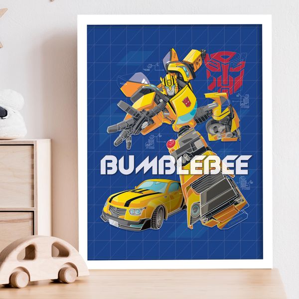 Themed Transformers Print - Bumblebee Blueprint Wall Art Poster (21cm x 29.7cm - A4)