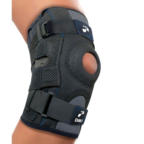 Enmo Max Knee Support With Dual Side Hinges - M, Medium, For Joint Pain, ACL, MCL, Ligament Injury, Tendonitis, Running, Squats, Sports, Pain Relief