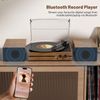 Retro Vinyl Record Player Bluetooth Desktop Phonograph Belt-Drive Turntable with