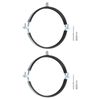 Sourcing Map 2 Pcs Adjustable Pipe Bracket Clamp, 6.3-6.6" (160-168mm) Wall/Ceiling Mount Pipe Hanger, Galvanized Iron, Black