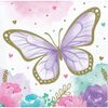 Golden Butterfly Beverage Napkins, 16 ct