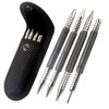 4-Piece Spring Loaded Nail Set with Pouch, Hammerless Nail Punch for Trim Work