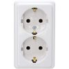 Kopp 102502002 earth contact socket outlet, double, surface-mounted standard programme 16 A, 250 V [Energy Class A], 102502002