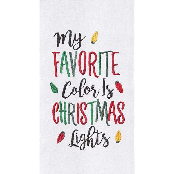 C&F Home My Favorite Color is Christmas Lights Flour Sack Towel