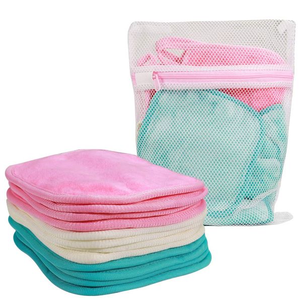 NATWAG | Reusable Update Makeup Remover Microfiber Cloth for Sensitive Skin | Washable Makeup Remover Towels | Natural Facial Cleansing Towels (6”x 6”, 12 Pack, Assorted)