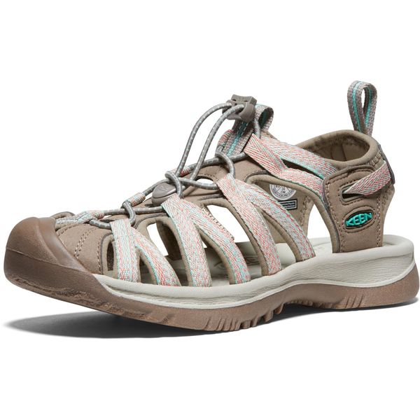 KEEN Women's Whisper Closed Toe Sport Sandals, Taupe/Coral, 8