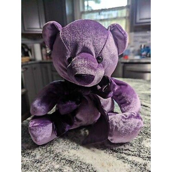 Dandee Teddy Bear Plush 12 inch Purple Velour Stuffed Bear Valentines Day