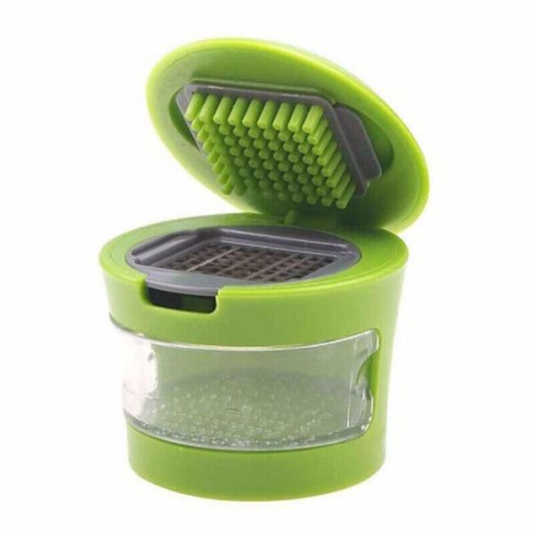 Multi-Function Garlic Press / Garlic Mincer - Easy Clean - Green - Ships Fast