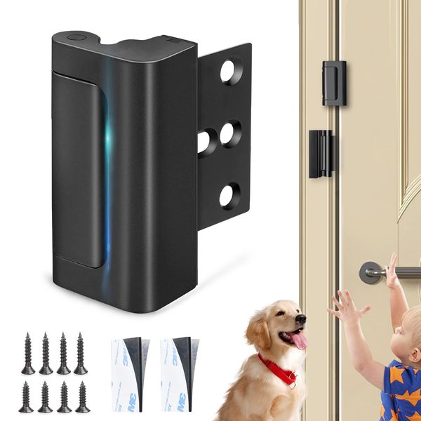 LolyyDens Door Lock, For Kids, Room Keys, Aftermarket (Supervised by Japanese Nursery Teachers), Child Lock, Door Keys, No Construction Required, Easy Open and Close, Aluminum Alloy, Indoor,