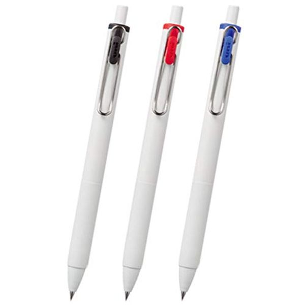 Mitsubishi Pencil Gel Ink Ballpoint Pen uni-ball one 0.38mm Black Red Blue White Shaft Set of 3