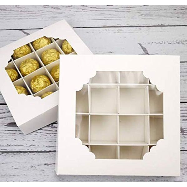 Empty Sweet Boxes with Inserts and Window Pick and Mix Containers Chocolate Cake Packaging Celebration Gift Birthday Wedding Favour Boxes (10)