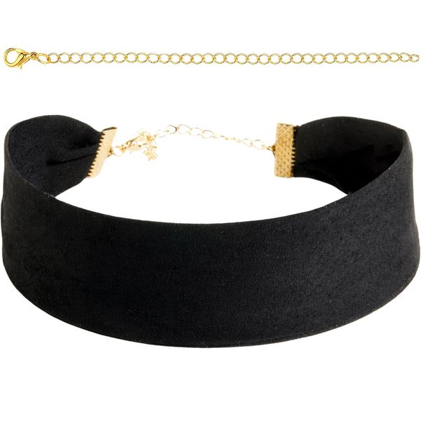 STACKABLE CREATIONS Wide Velvet Thick Black Choker Necklace for Women Girls, 90s Ribbon Neck Collar