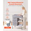 Baby Changing Table Portable Diaper Change Station with 3 Drawers & Wheels