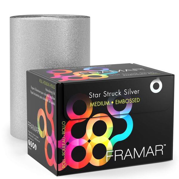 FRAMAR Silver Highlight Foil for Hairdressers - Aluminium Foil Hairdresser, Aluminium Foil for Strands Set, Hair Foil, Highlight Foil, Hairdresser Foil Strands, Highlights Foil, Foil Rolls, Highlight