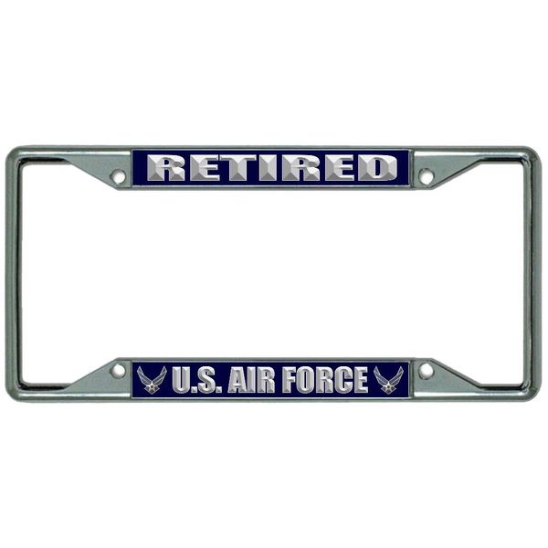U.S. Air Force Retired Every State Chrome License Plate Frame