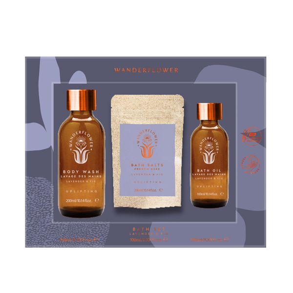 Lavender & Frankincense Bathing Rituals Set of 3 - Body Wash, Bath Salt, Bath Oil