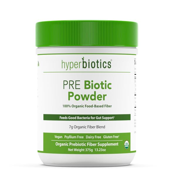 Hyperbiotics Organic Prebiotic Powder | Vegan Unflavored Soluable Fiber Supplement | Supports Healthy Digestion & Growth of Beneficial Gut Bacteria | Jerusalem Artichoke and Acacia | 54 Servings