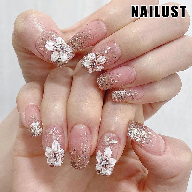 Nails Hands Fingers  [Set of 24] Nail Tips Nail Tips Nail Stickers False Nails False Nails Present Paste Nails Peelable Summer Nails Nail Supplies Nail Art Nail Parts NAILUST