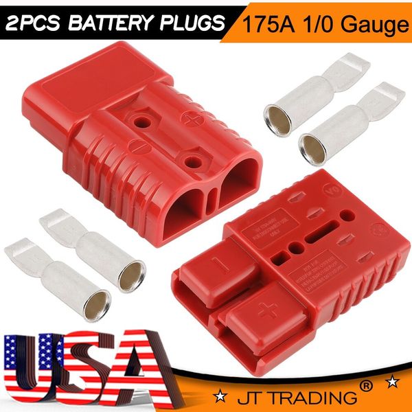 2X 175A Battery Quick Connect Disconnect Cable Plug Winch Jumper Connector Kit