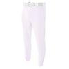A4 Mens Pro-Style Elastic Bottom Baseball Pant, 2XL, White
