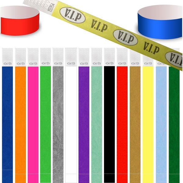 100 Tyvek security paper event wristbands (blue, 1" (25mm))