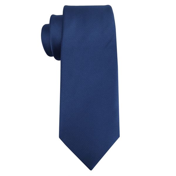 AIMENGWU Men's Ties Solid Color Formal Neckties 3.15" (8CM) Navy Blue Ties For Men