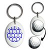 BadgeBeast.co.uk Anchor Blue Pattern - White Golf Ball Marker Key Ring