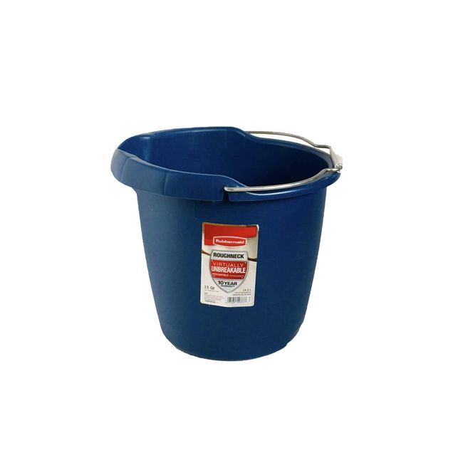 Rubbermaid Roughneck Heavy-Duty Utility Bucket, 15-Quart, Bisque, Sturdy  Pail Bucket Organizer Household Cleaning Supplies Projects Mopping Storage