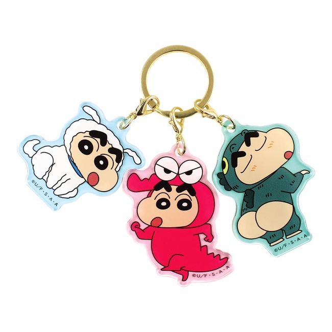 Tees Factory Crayon Shin-chan 3 Charm Key Chain Kigurumi Shin-chan H16.3 x W8.7 cm KS-5541782KS