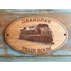 PERSONALIZED DIESEL ENGINE TRAIN SIGN - Birthday Gift, Retirement - Any Name