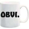 Giftme OBVI Coffee Tea Mug Unique 11oz White Ceramic Mug.