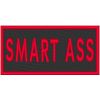SMART ASS Iron-on Patch Biker Emblem Red Merrow Border
