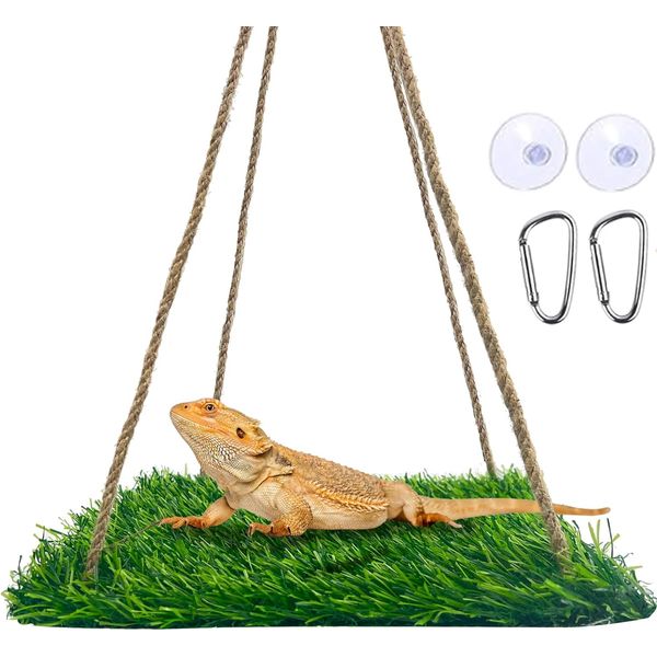 Large Green Bearded Dragon Hammock, Soft Bearded Dragon Hammock Swing Bed, Repti