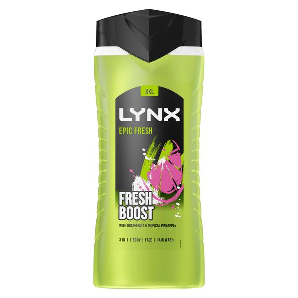 Lynx Epic Fresh Grapefruit & Tropical Pineapple Scent Shower Gel Smell Fresh For 12 hours Men's Shower Gel An Iconic Fresh Fragrance 500 ml