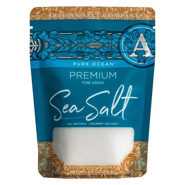 Artisan Salt Company Pure Ocean Premium Sea Salt, Zip-Top Pouch, 4 Ounce