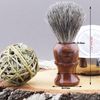 4 Pieces Wooden Shaving Set for Mens Includes Black Badger Hair Brush DE Safety Razor Stainless Steel Bowl and Soap Perfect Set for Men