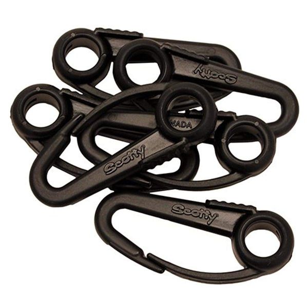 Scotty #590-BK Nylon Snap Hook (Black) (6-Pack)