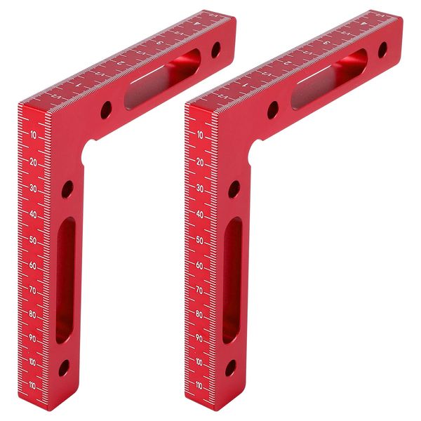 Hausdec 2 Pcs Aluminium Alloy Positioning Squares Right Angle Woodworking Carpenter Tool Corner Clamping Square