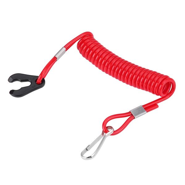 Outboard Kill Switch, Boat Ignition Safety Lanyard, Waterproof Plastic Engine Kill Switch Key Lanyard Safety Boat Motor Outboard Kill Switch Key Lanyard Kill Cord Red For Motorboat And Outboard Motors