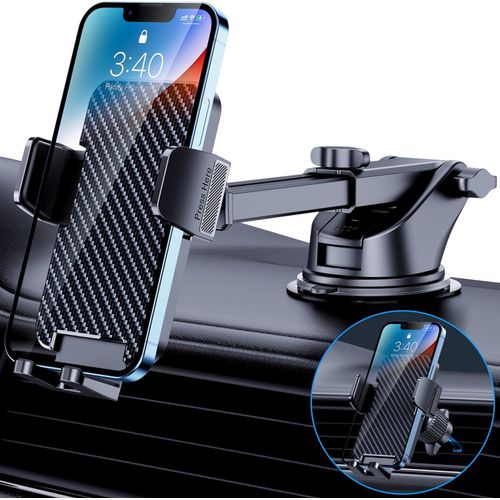 BIPOPIBO Car Phone Holder Mount Phone Mount for Car Dashboard Windshield Air Vent Universal Cell Phone Automobile Cradles Hands-Free Phone Stand for Car Fit iPhone Android