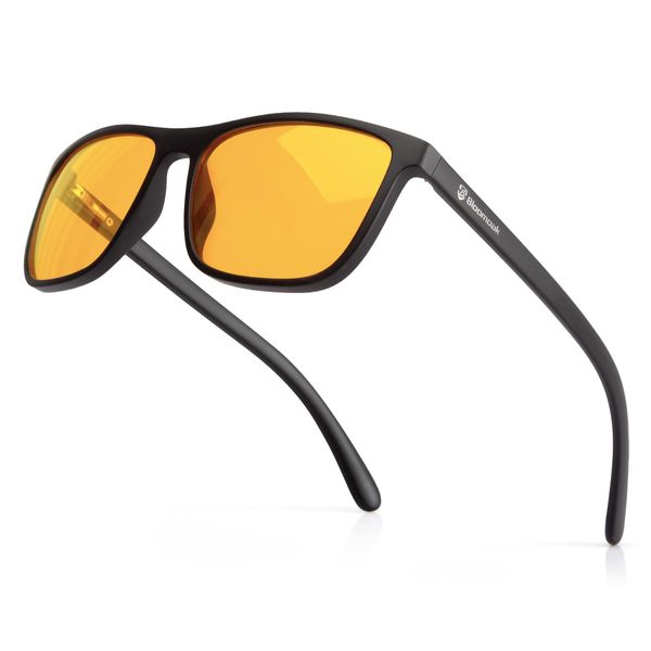 Bloomoak - Blue Light Filter Glasses - Blue Light Blocking Glasses/Anti Blue Light - Amber High Adaptability - Gaming Computer Glasses Men Women