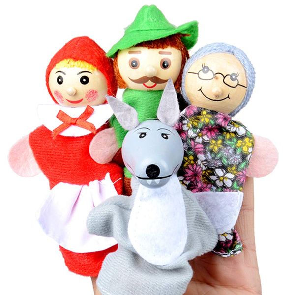 Little Red Riding Hood Finger Puppet StorytellingToy for Toddlers Kids, Cartoon Puppets Costume for Parent Child Interaction Classroom Role Playing Theater