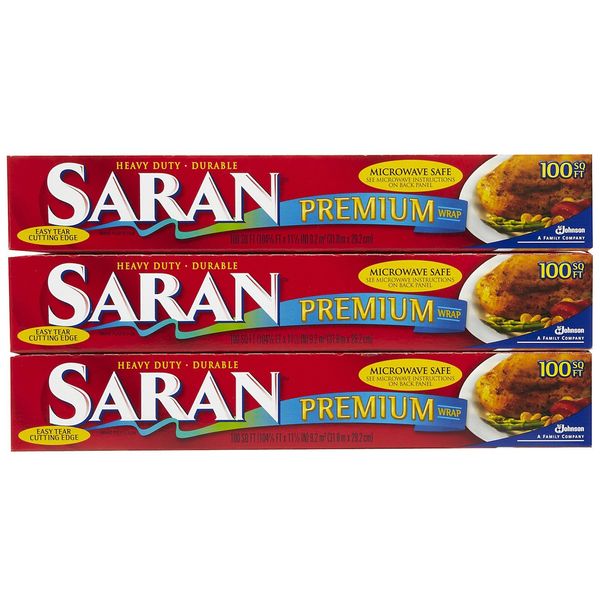 Saran Premium Plastic Wrap - 100 ft - 3 pk