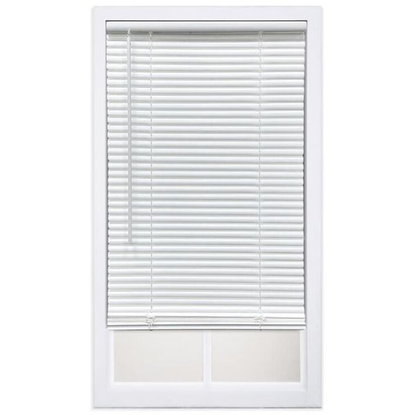 23x48 Mini Blinds Vinyl White Window Shades Room Darkening 1-Inch Slats Cordless