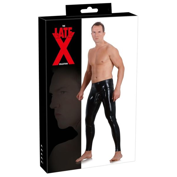 Late X Men's Smallleeve Latex Leggings, Large